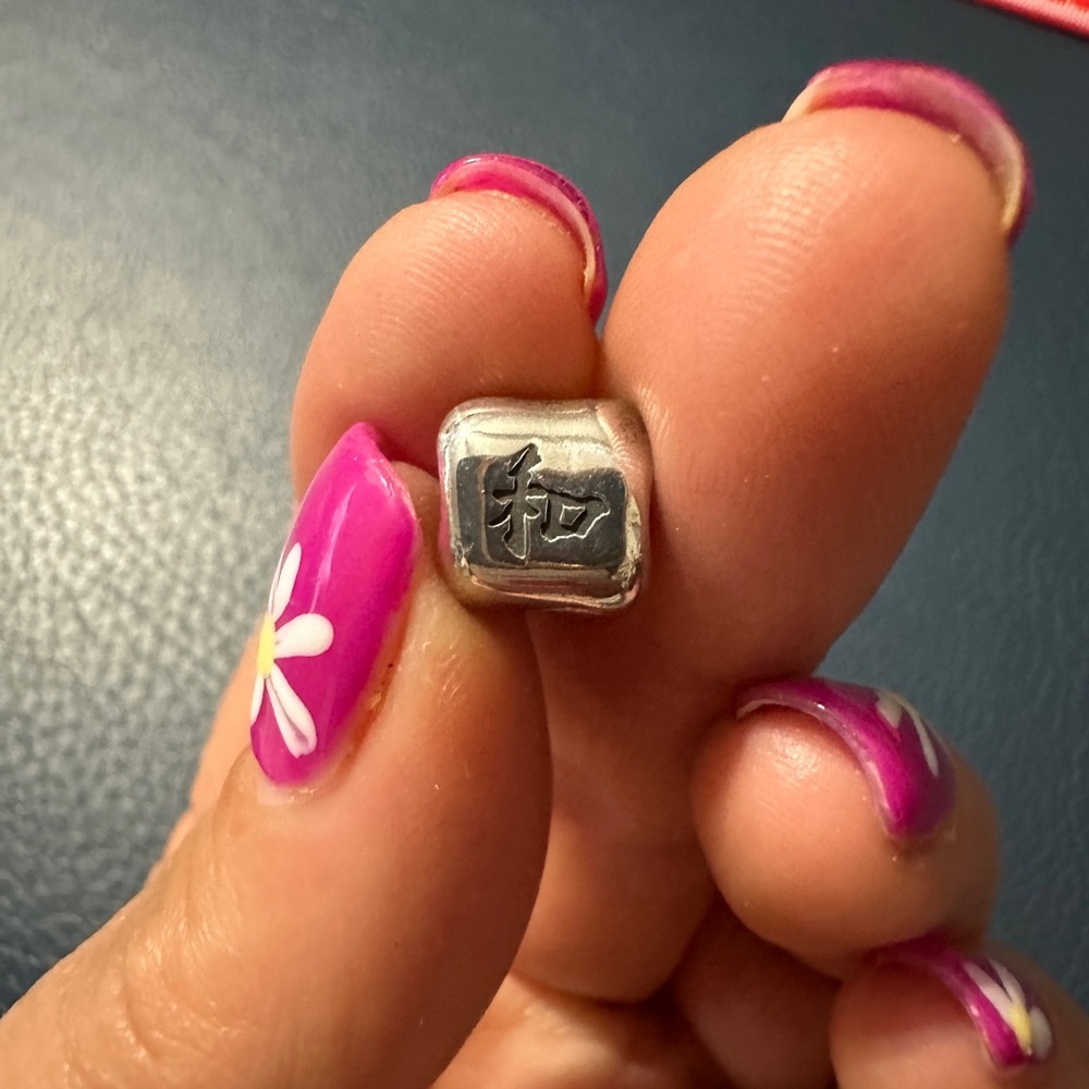 Silver Pandora charm with Chinese characters